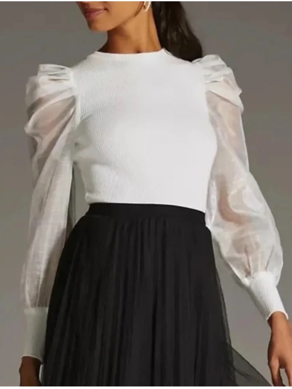 Anthropologie DOLAN Puff-Sleeve Top Size Small